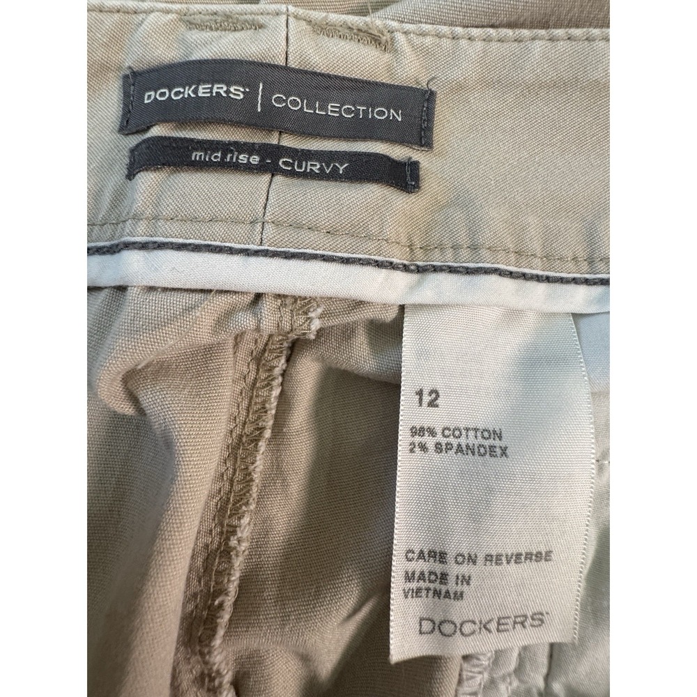 Womens Dockers Midrise Curvy Capris Cargo Pants 12 Khakis Utility Hiking Beachy - Picture 9 of 14